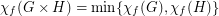 $ \chi_f(G \times H) = \min\{\chi_f(G),\chi_f(H)\} $