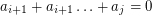 $ a_{i+1} + a_{i+1} \ldots + a_j = 0 $