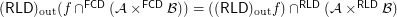 $ ( \mathsf{RLD})_{\mathrm{out}} (f \cap^{\mathsf{FCD}} ( \mathcal{A} \times^{\mathsf{FCD}} \mathcal{B})) = (( \mathsf{RLD})_{\mathrm{out}} f) \cap^{\mathsf{RLD}} ( \mathcal{A} \times^{\mathsf{RLD}} \mathcal{B}) $