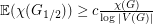 $ {\mathbb E}(\chi(G_{1/2})) \ge c \frac{\chi(G)}{\log |V(G)|} $