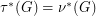 $ \tau^*(G) = \nu^*(G) $