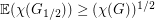 $ {\mathbb E}(\chi(G_{1/2})) \ge (\chi(G))^{1/2} $