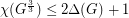 $ \chi(G^{\frac{3}{3}})\leq 2\Delta(G)+1 $