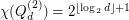 $ \chi(Q_d^{(2)}) = 2^{ \lfloor \log_2 d \rfloor + 1} $