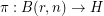 $  \pi : B(r,n) \to H $