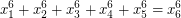 $$x_1^6 + x_2^6 + x_3^6 + x_4^6 + x_5^6 = x_6^6$$