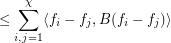 $$\leq \sum_{i,j=1}^{\chi} \langle f_i-f_j, B(f_i-f_j) \rangle$$