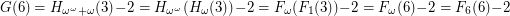 $$ G(6) = H_{\omega^\omega + \omega} (3) - 2 = H_{\omega^\omega}( H_{\omega} (3)) - 2 = F_{\omega} (F_1 (3)) - 2 = F_{\omega} (6) - 2 = F_6 (6) - 2 $$