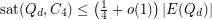 $ \text{sat}(Q_d,C_4)\leq \left(\frac{1}{4} + o(1)\right)|E(Q_d)| $