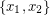 $ \{x_1,x_2\} $